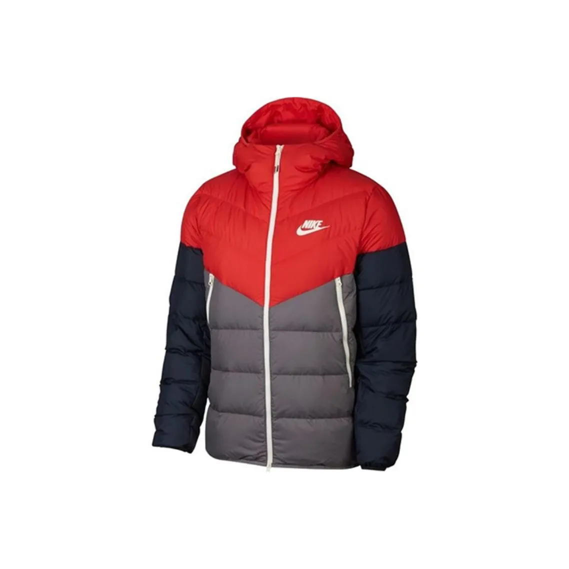 Nike Красный Синий Серый Многоцветный Мужской Пуховик