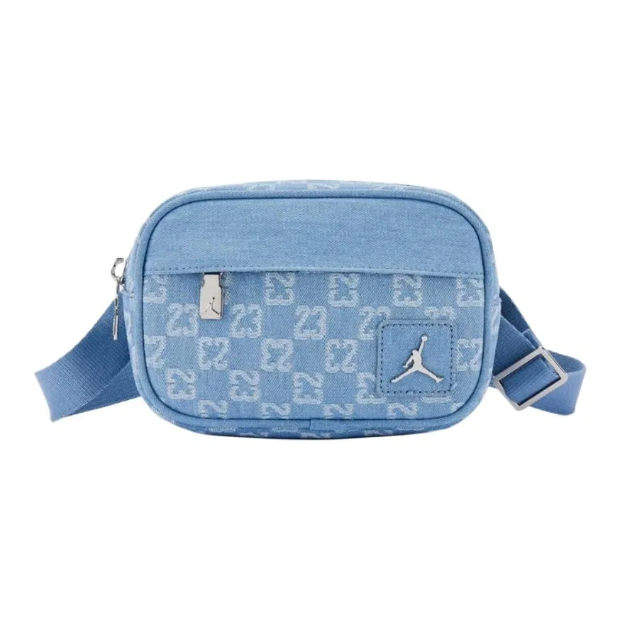 Jordan Monogram Cotton Crossbody Bag Regular Unisex Denim Blue