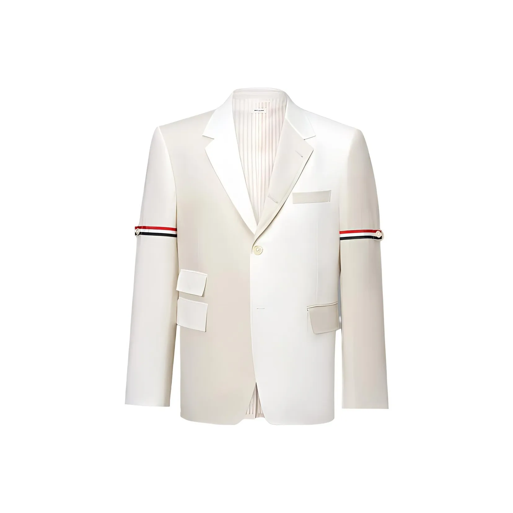 THOM BROWNE· THOM BROWNE FW23 Early Autumn Collection Fall Business Suit Coat Men's White