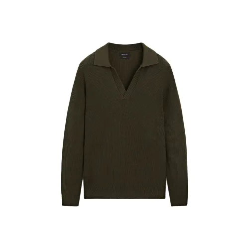 Massimo Dutti Темно-зеленый Мужской Трикотаж
