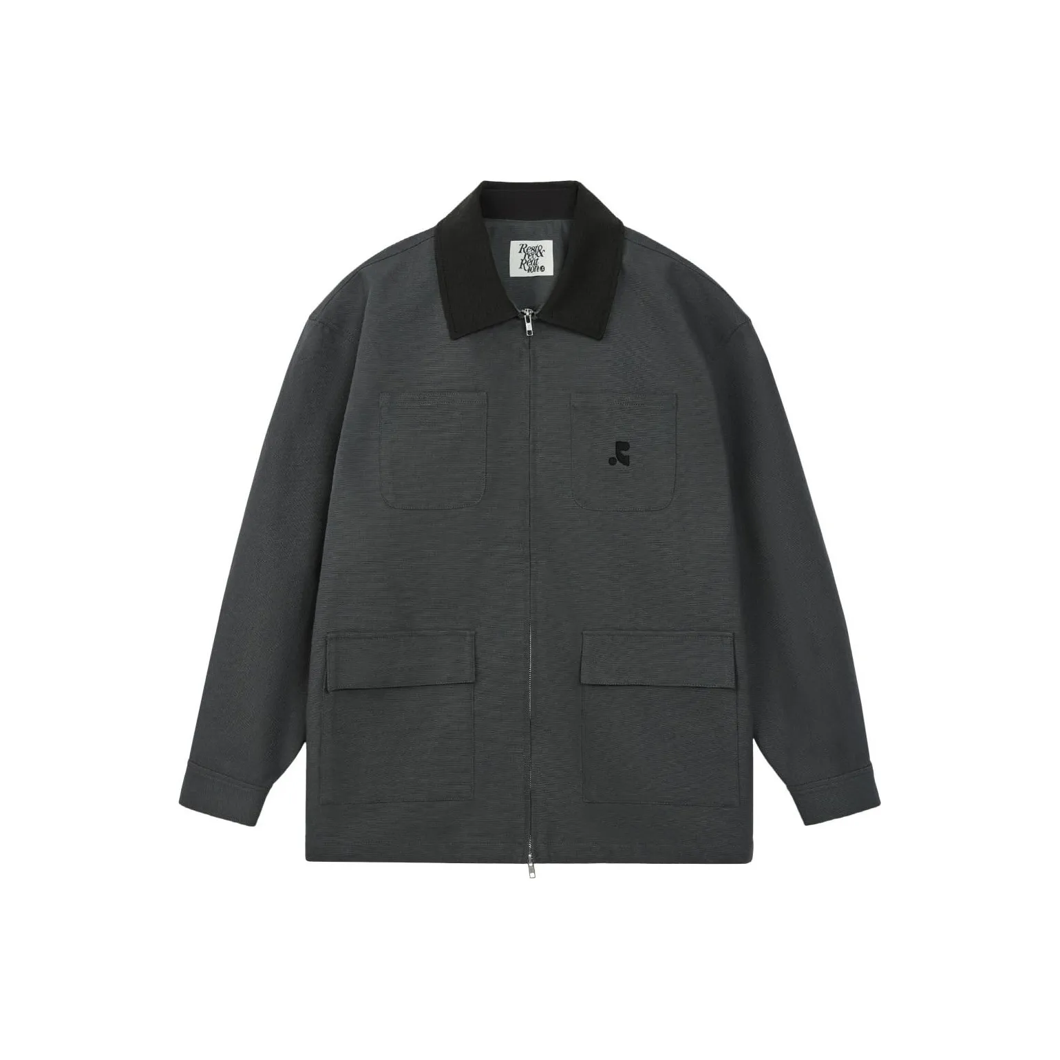 Rest Recreation SS25 Хлопок Work Куртка Куртки Пальто Унисекс Уголь Угольно-серый