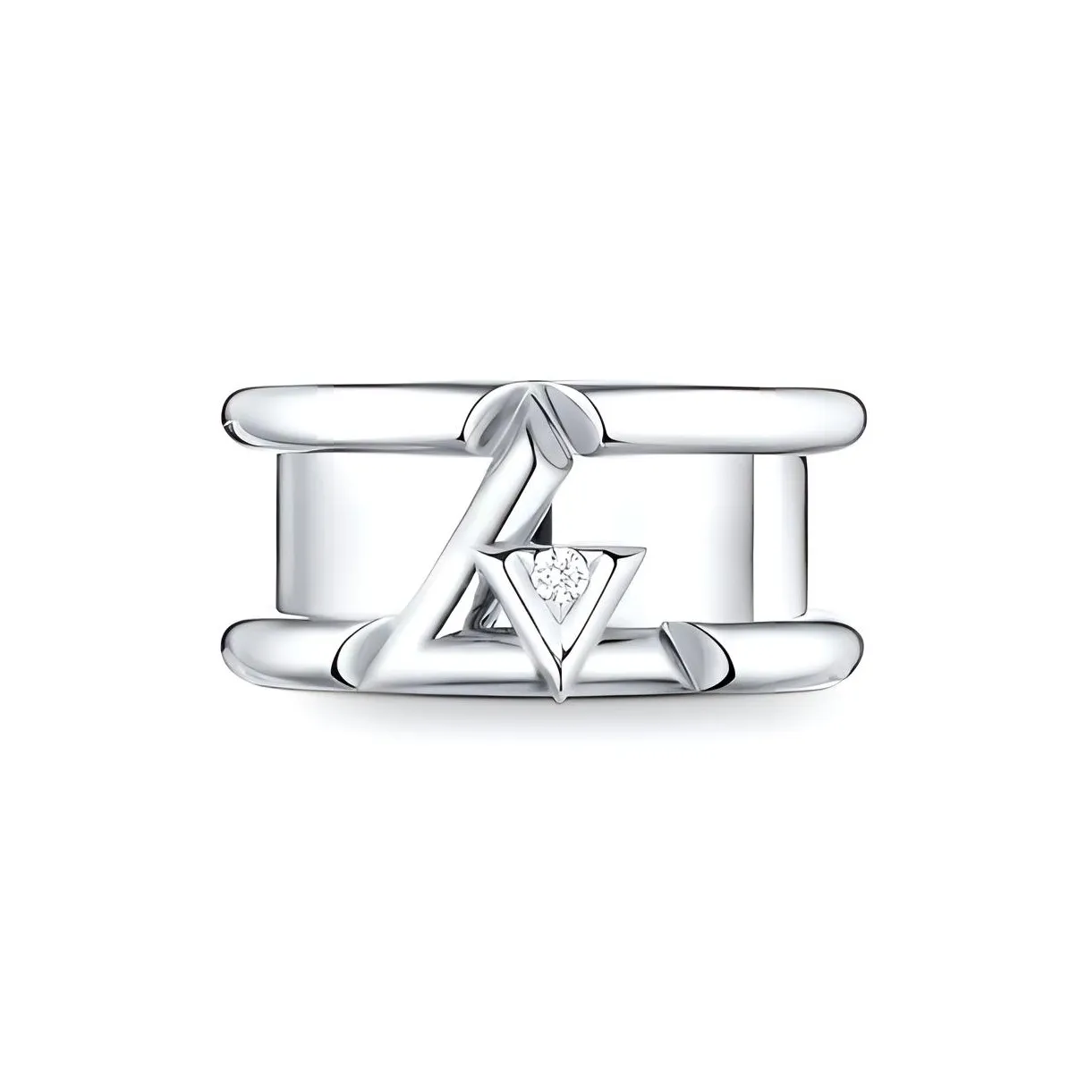 LOUIS VUITTON Lv Volt One Band Ring White Gold And Diamond