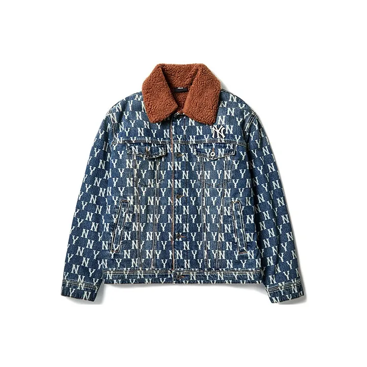 MLB Old Flower Denim Jacket Unisex Denim Blue MLB Old Flower Деним Куртка Унисекс Джинсовый Синий