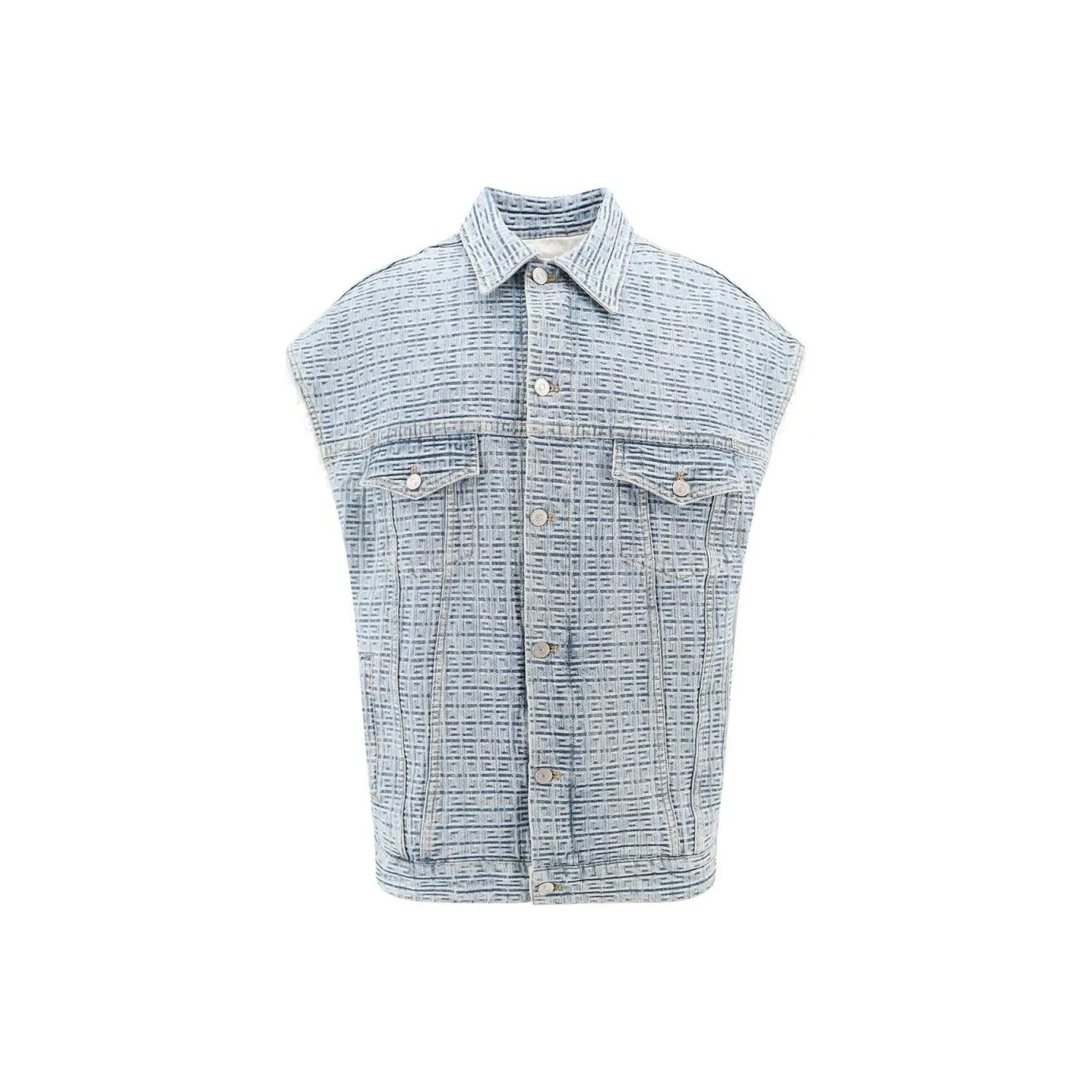 Givenchy 4G Denim Oversized Sleeveless Jacket