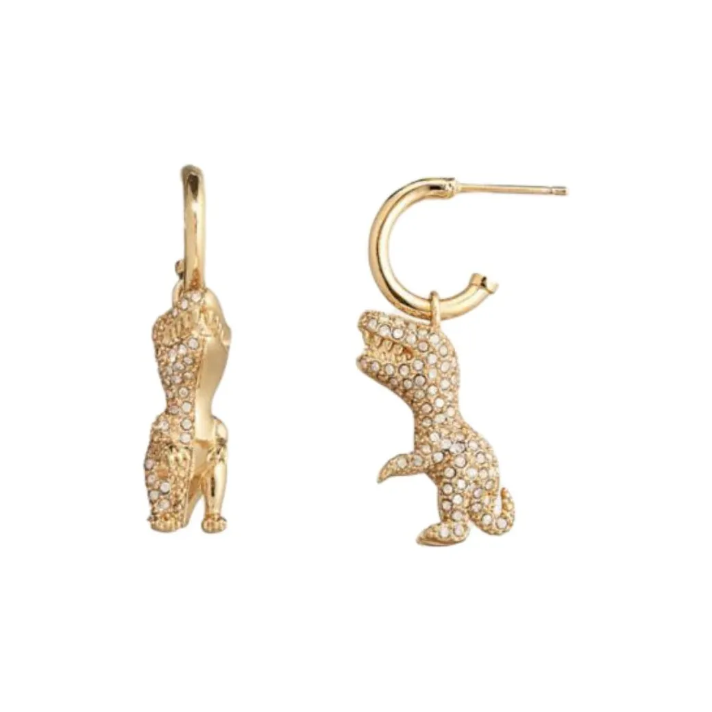 COACH Латунь с покрытием Кристалл Серебро Серьги Женские Золото