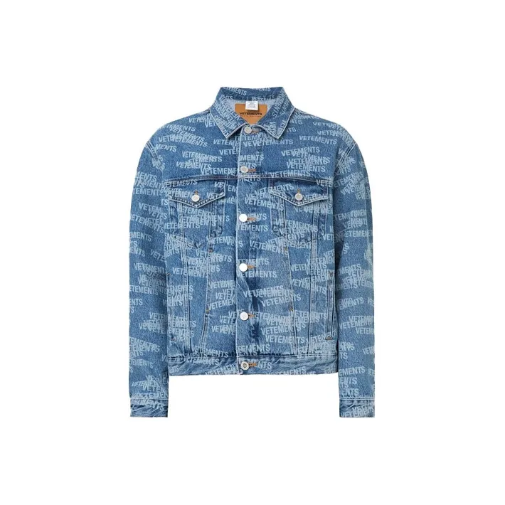 Vetements Denim Jackets Men's Light Blue