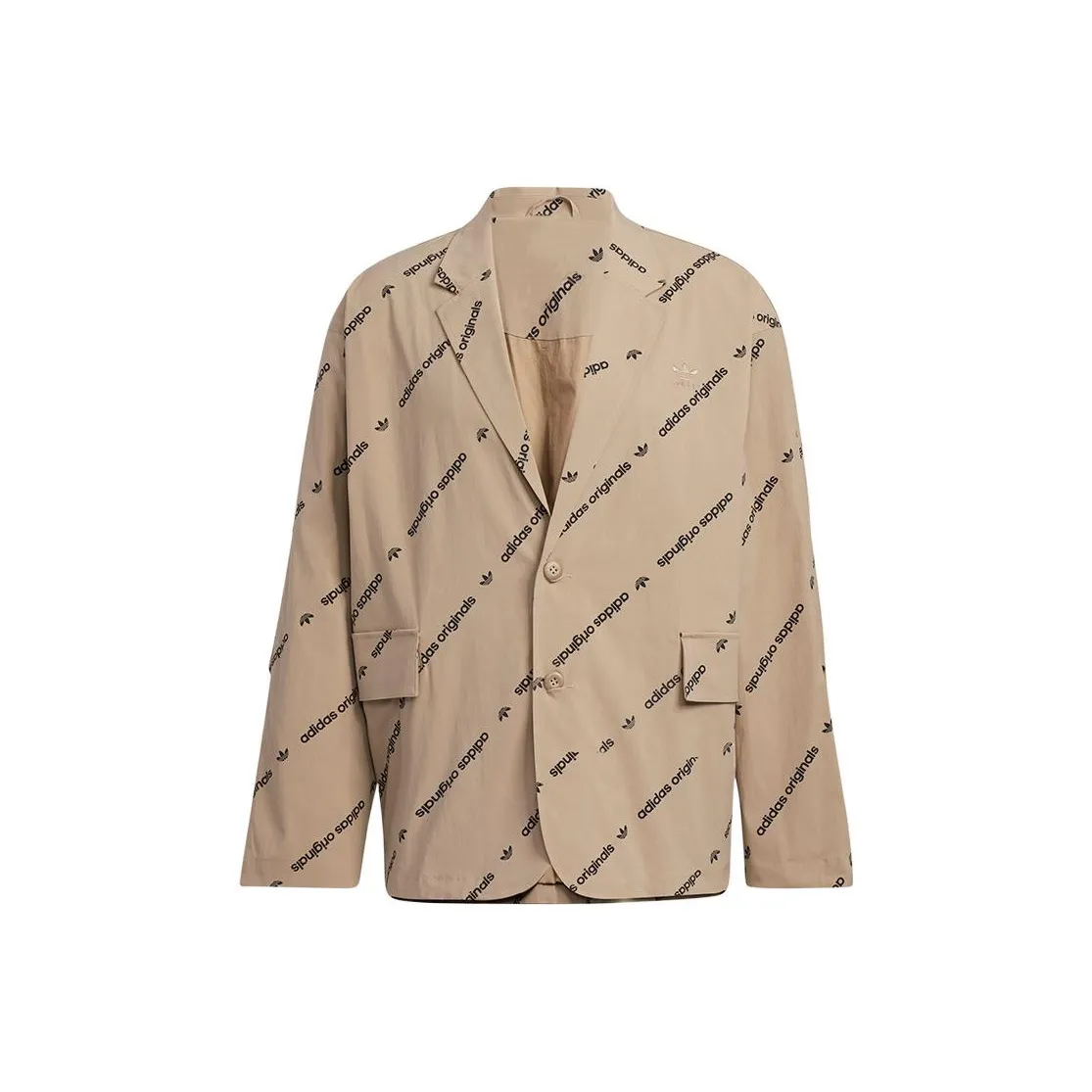 adidas originals Unisex Allover Logo Print Single Breasted Suit Brown