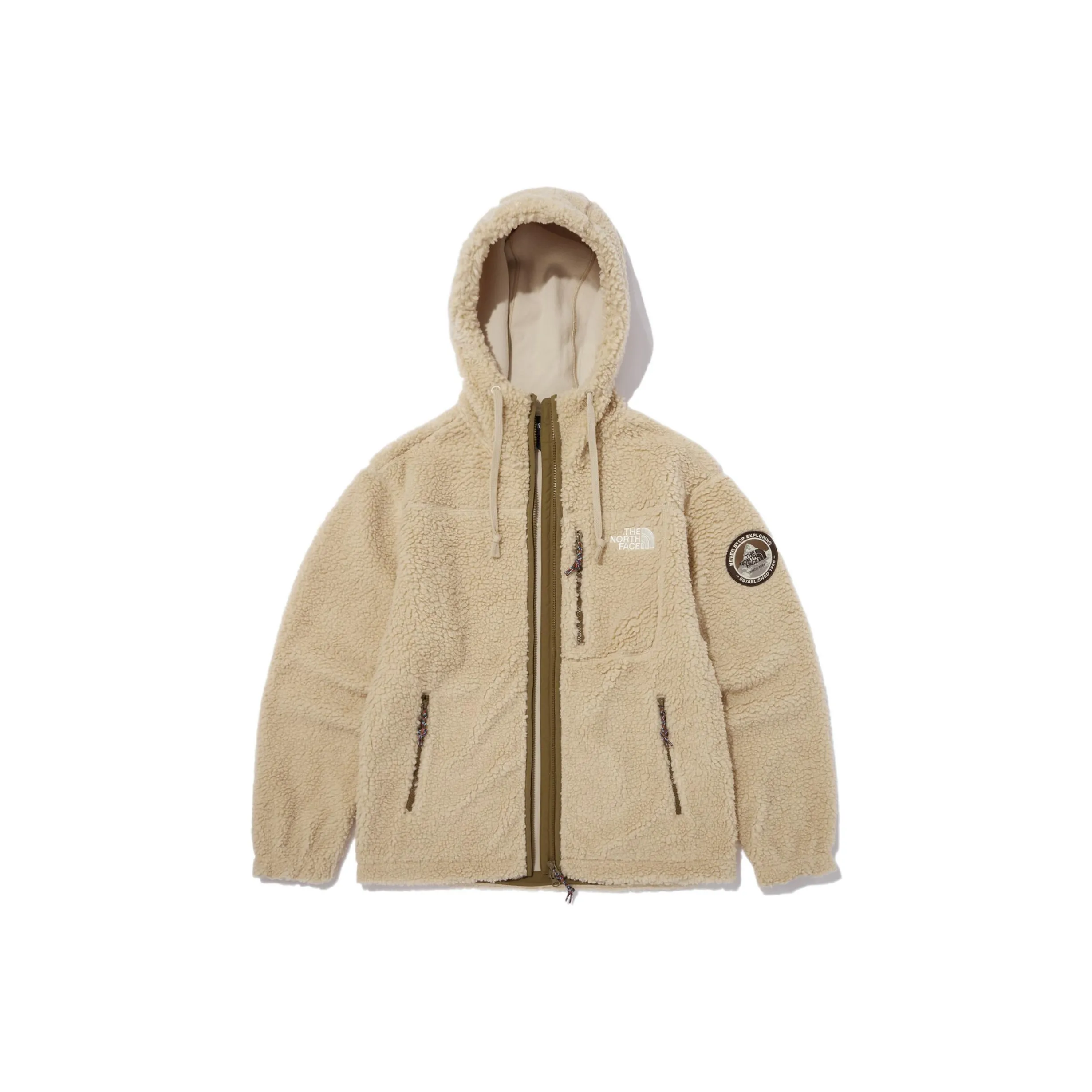 THE NORTH FACE Play Green Fleece Hoodie Light Beige Men's Korea Version