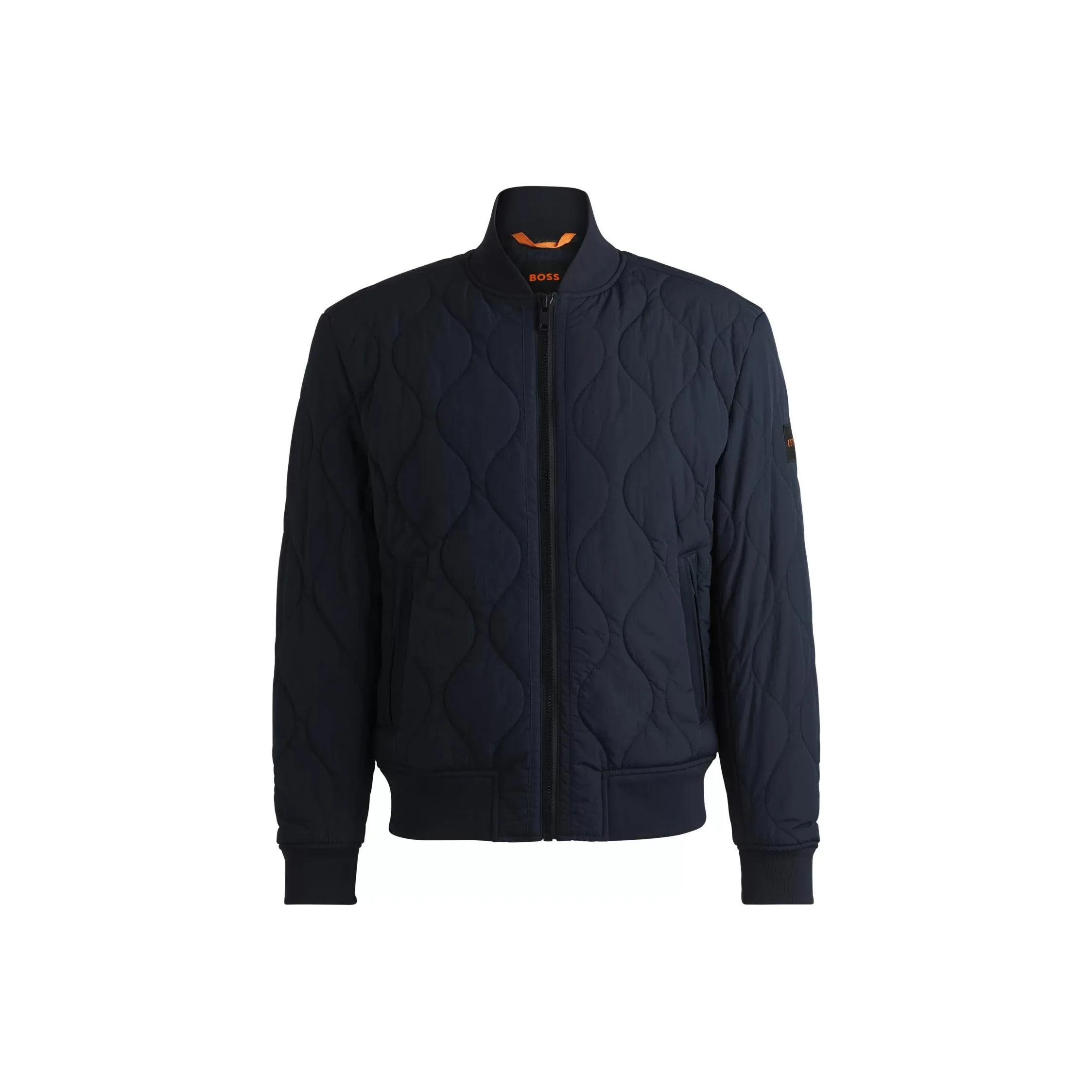 Hugo Boss Водонепроницаемый Пуховик с лоскутным шитьем и чесночным отпугивающим эффектом Мужской Темно-синий