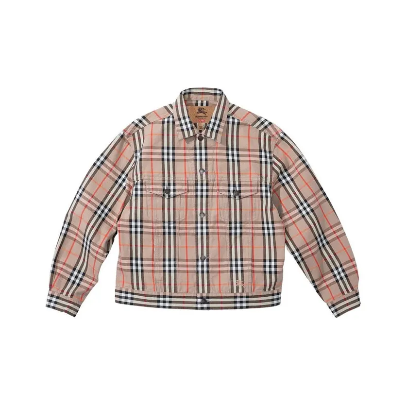 Supreme Burberry Denim Trucker Jacket