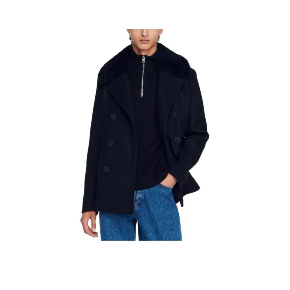 Sandro Бизнес-костюм мужской цвет угольно-черный