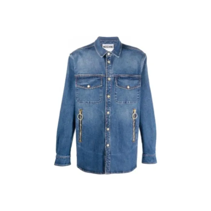 MOSCHINO Blue Men's Denim Jackets MOSCHINO Синий Мужские Джинсовые Куртки