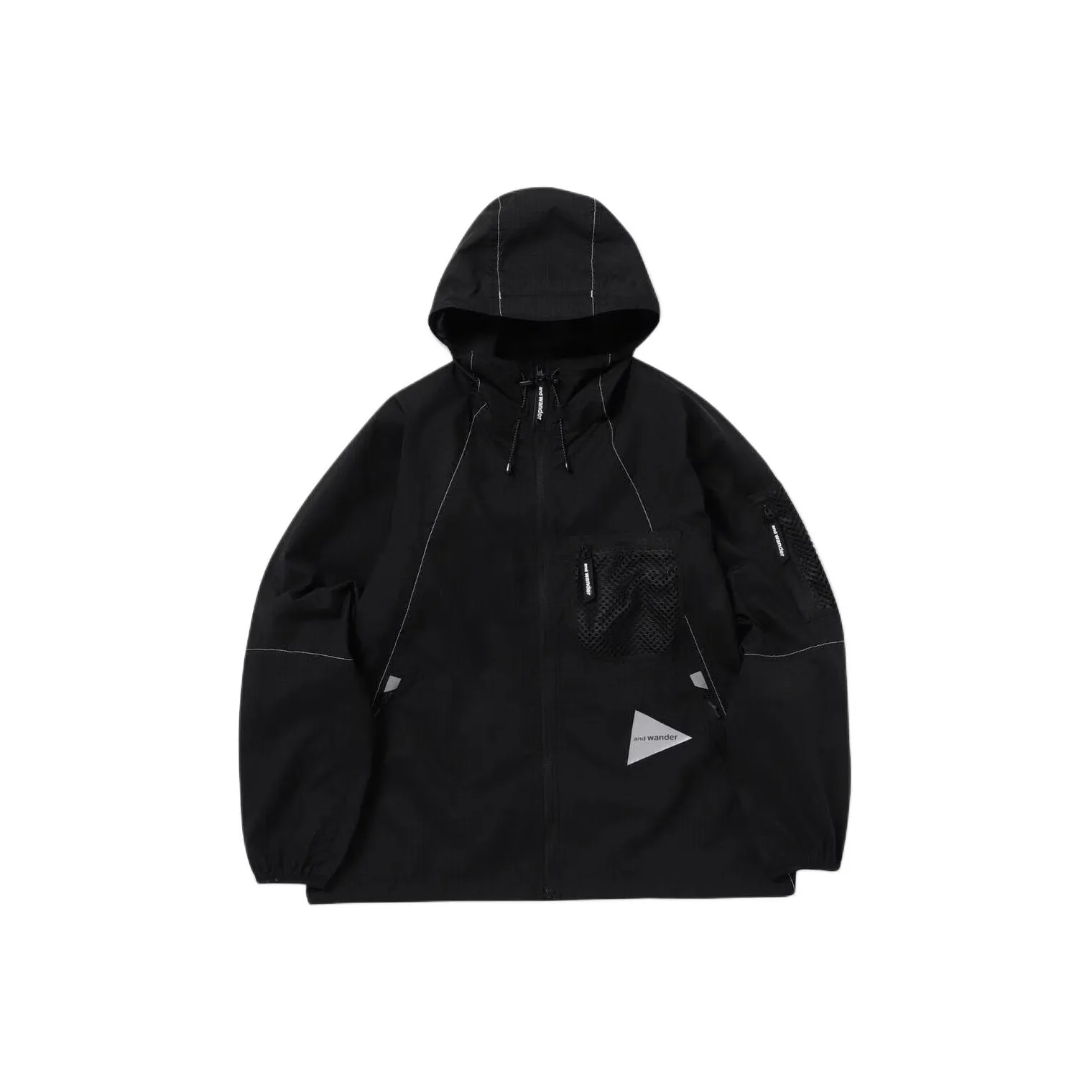 And Wander Breath Rip Hoodie Jackets Coats Unisex Black