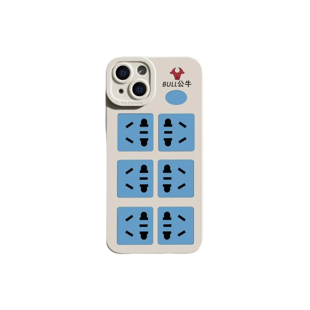 Beams Silicone Material Bulls Power Strip Quirky Phone Cases Compatibility IPhone12/iPhone14 Minimalist Artistic Style