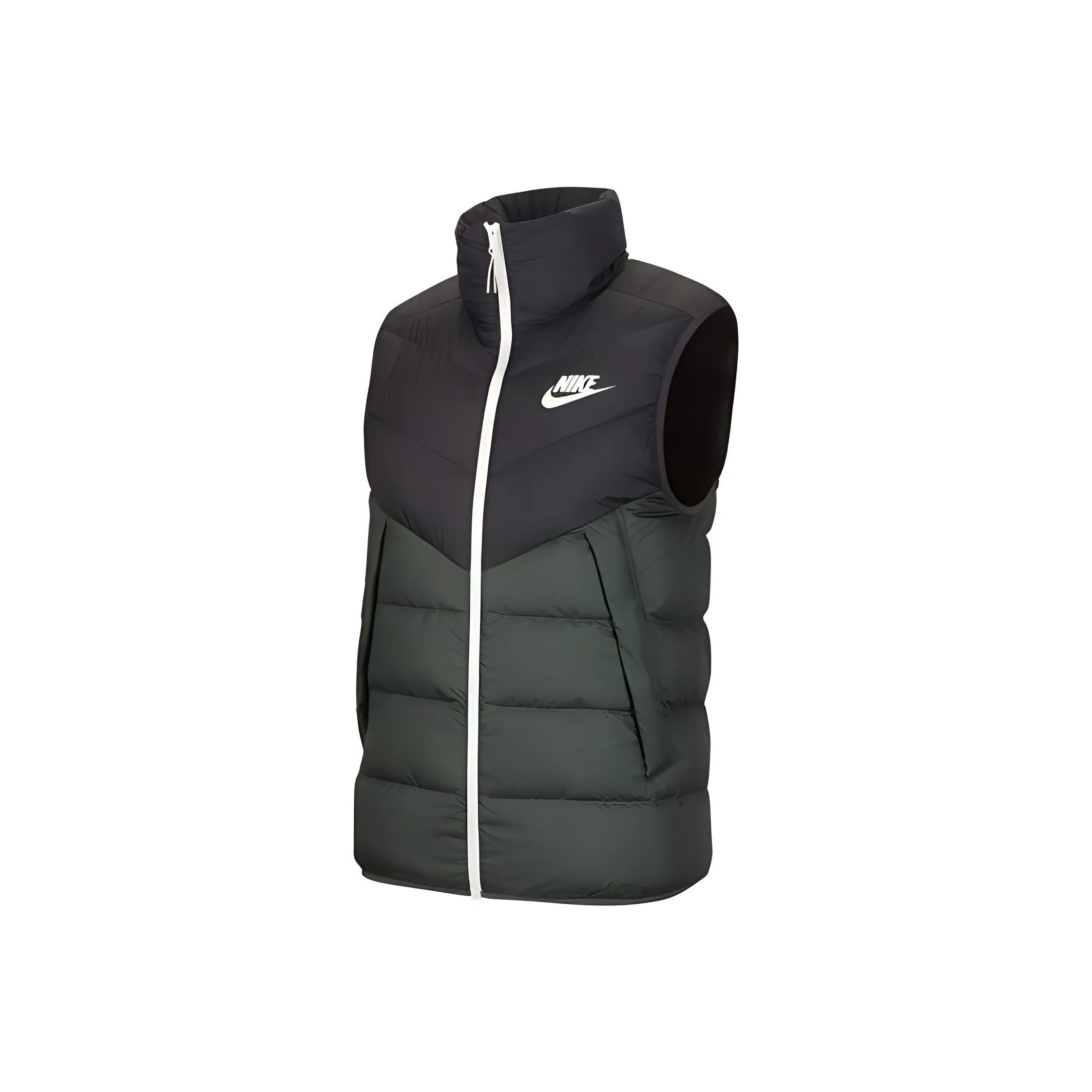 Nike Пуховик Зимний Мужской Черный Зеленый Многоцветный