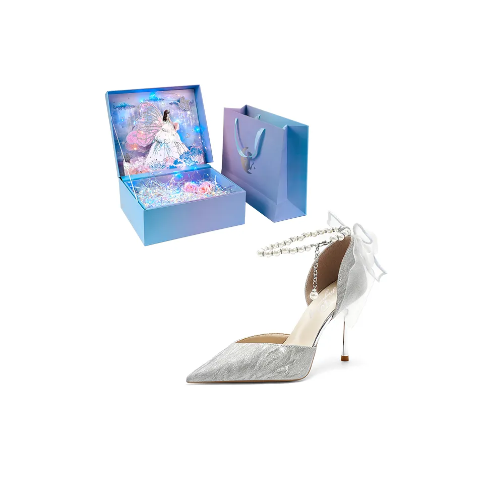 WUGUNIANG Узкий каблук Высокие каблуки Женские Серебряные