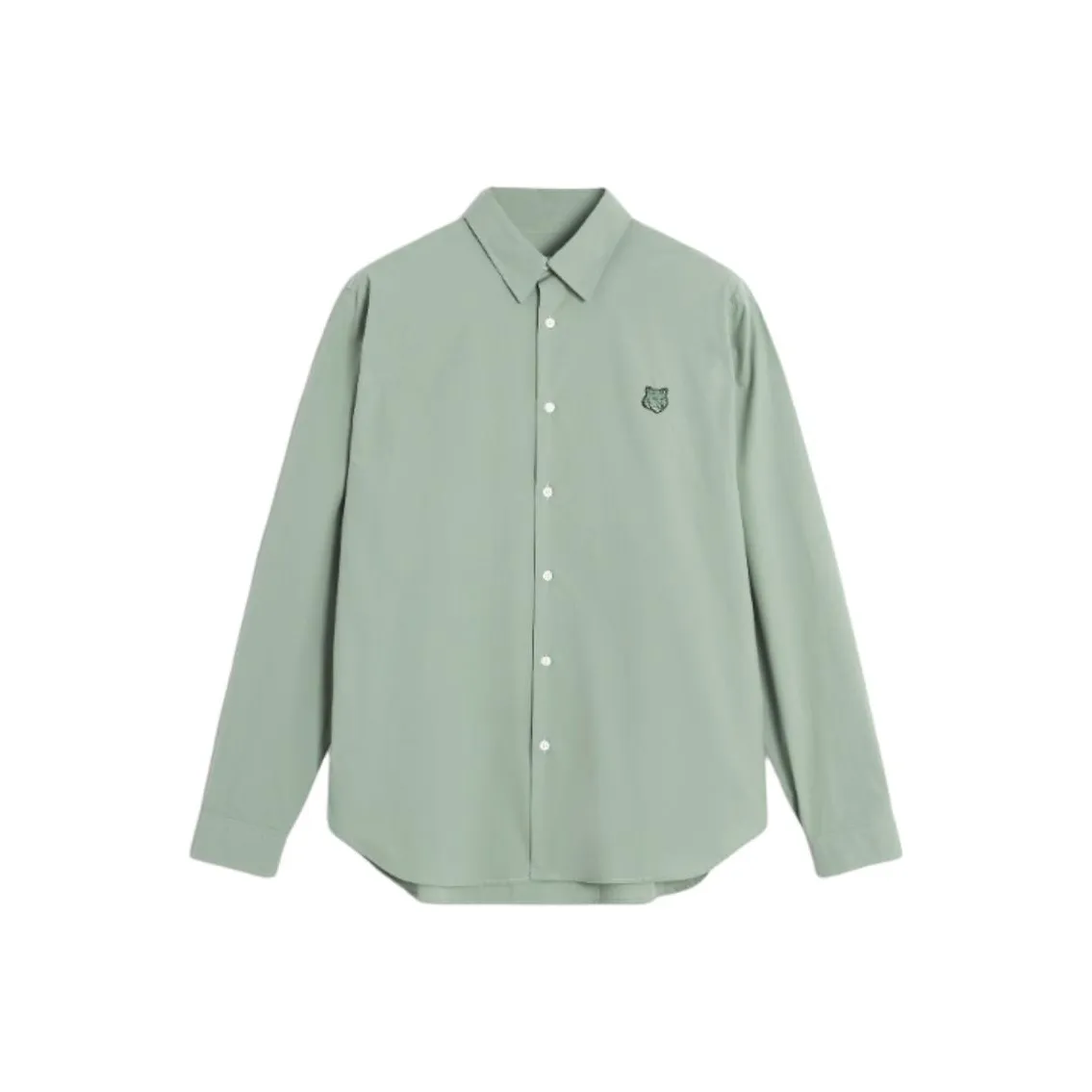 Maison Kitsune SS25 Рубашка Мужская Медно-Зеленая