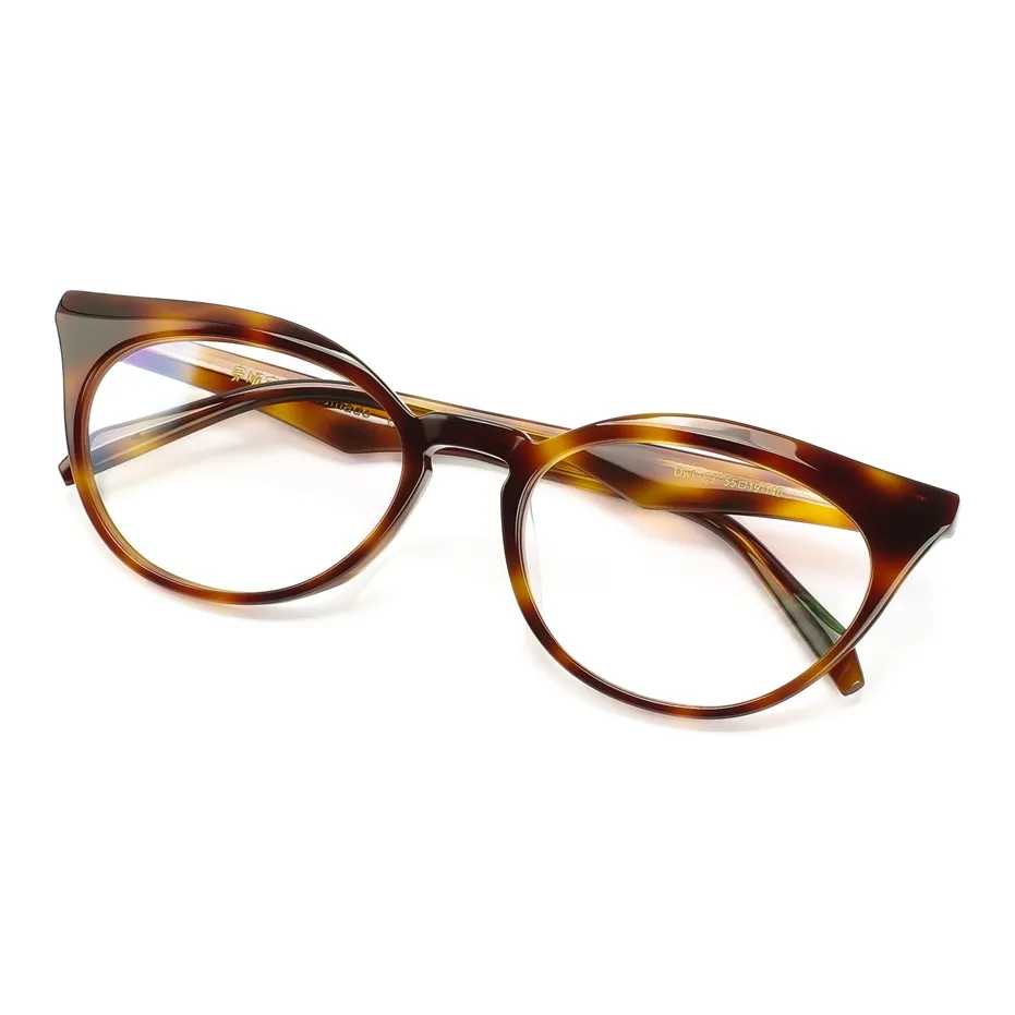 QINGZHIZUO Сплав Итальянская версия Mazzucchelli Ацетатная пластина Кошачий глаз Солнцезащитные очки Женские Черный Черный