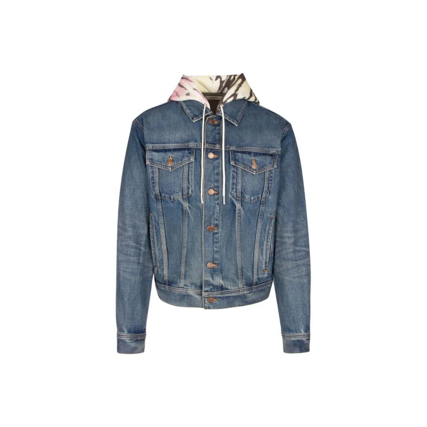 CELINE Double Layered Hooded Denim Jacket