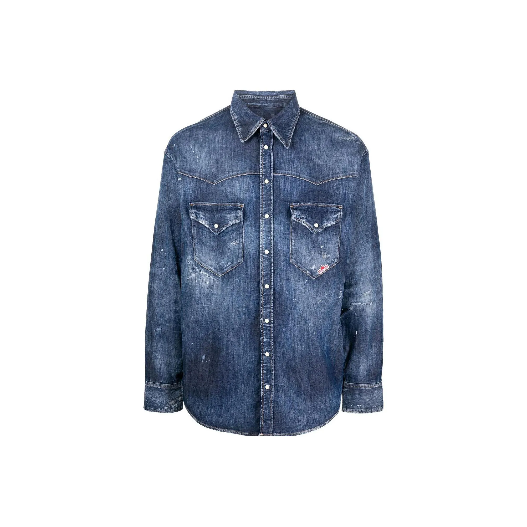 Dsquared2 Logo Patch Buttoned Denim Shirt
