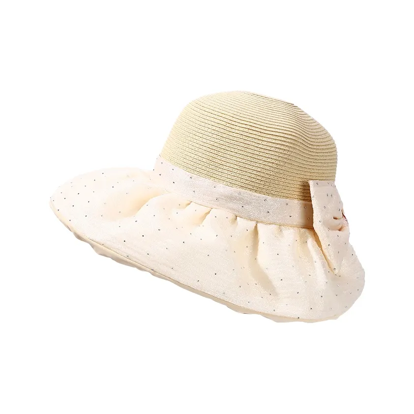 15 MINS Raffia+Polyester Bucket Hats Women's
