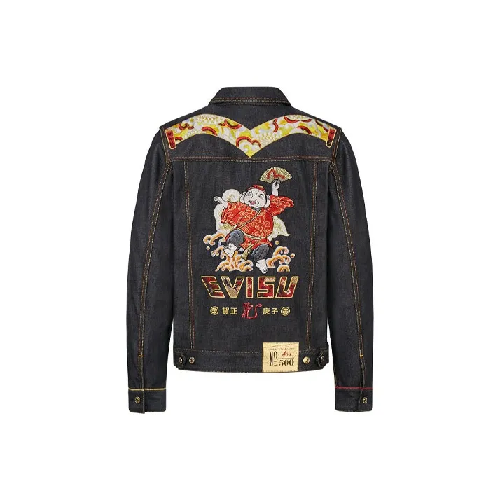 EVISU Denim Jackets Men's Black