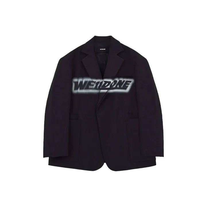 WE11DONE Logo-print Wool-blend Blazer