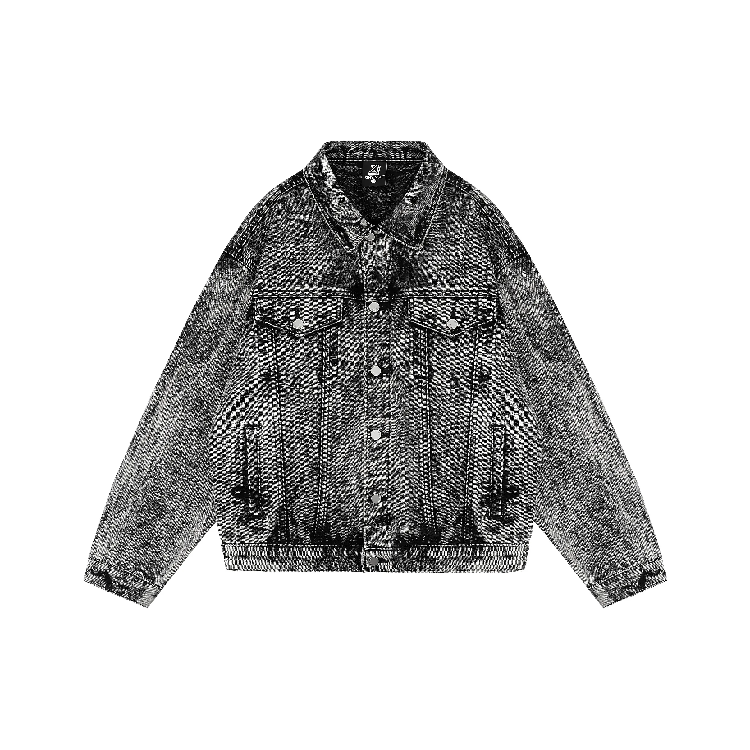 XINYINSU Denim Jackets Unisex Washed Black
