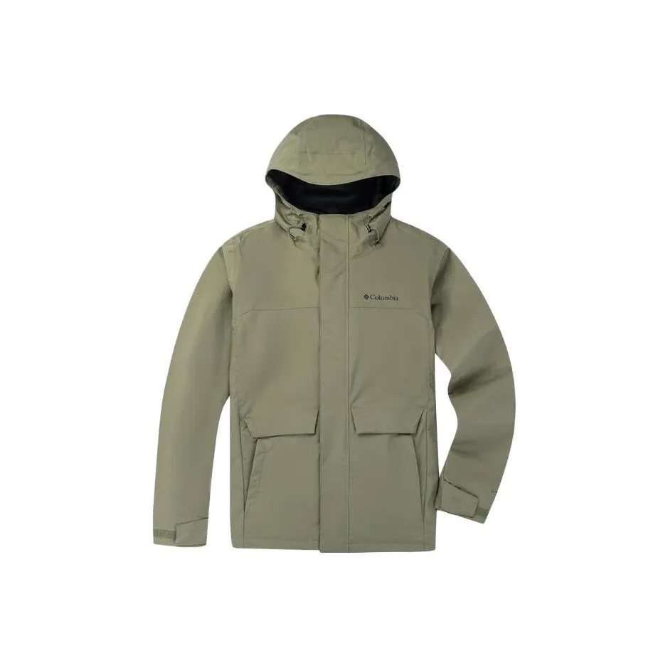 Columbia совместный бренд Водонепроницаемый и Теплый Ветровка Унисекс Армейский зеленый