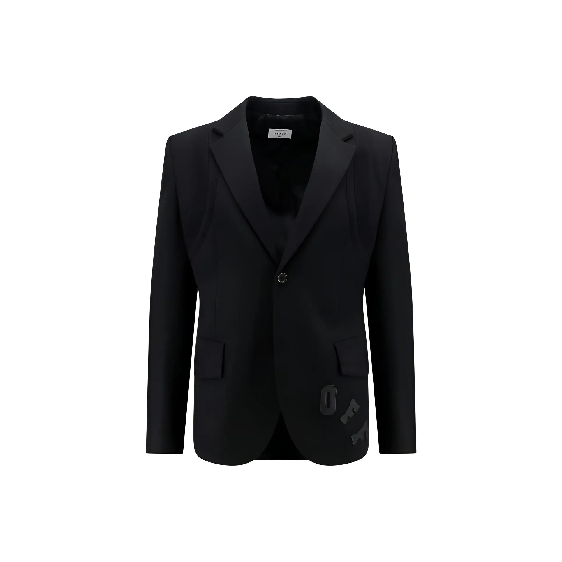 OFF WHITE Logo Embroidered Single Breasted Blazer