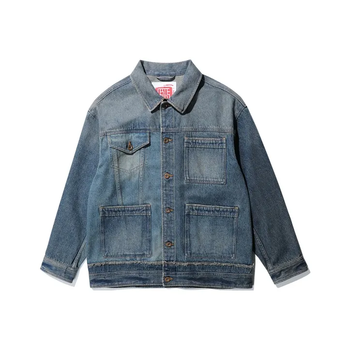 ABLE JEANS Джинсовая куртка унисекс вымытый винтажный индиго