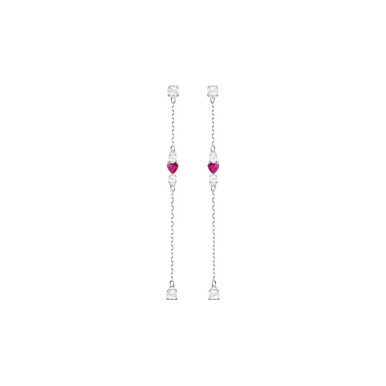 Swarovski Love Stud Earrings Women's Silver