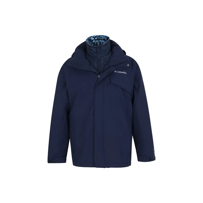Columbia Outdoor Hiking Waterproof And Wear resistant 3 in 1 Windbreaker Jacket Men's Navy Blue