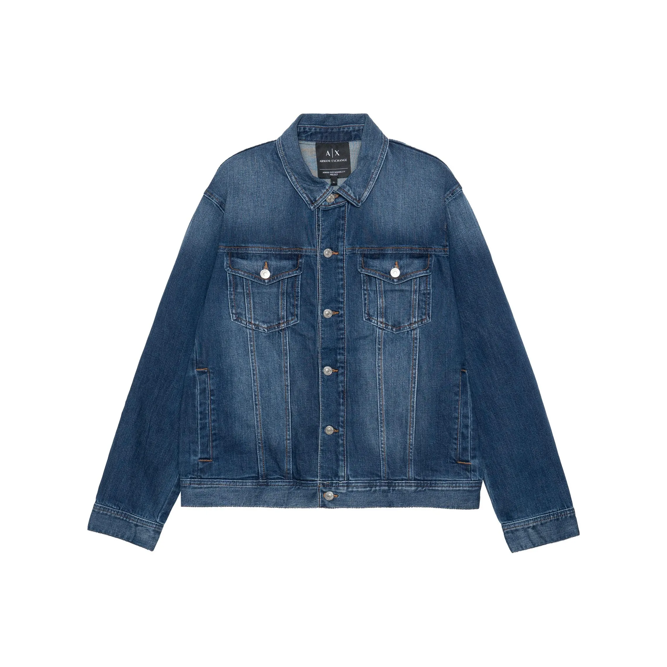 ARMANI EXCHANGE SS23 Denim Jacket Men's Denim Blue