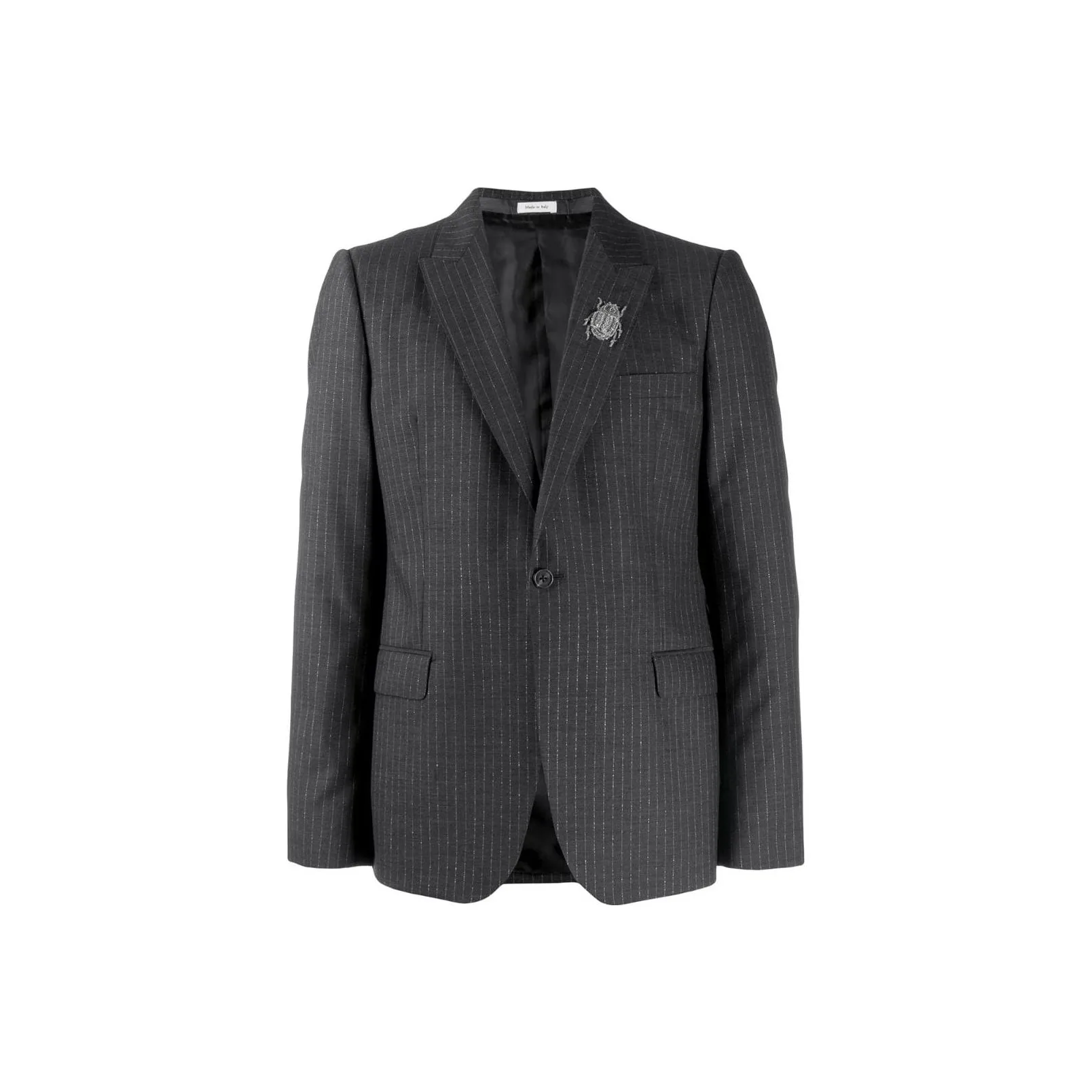 Alexander McQueen Insect embellished Pinstriped Blazer
