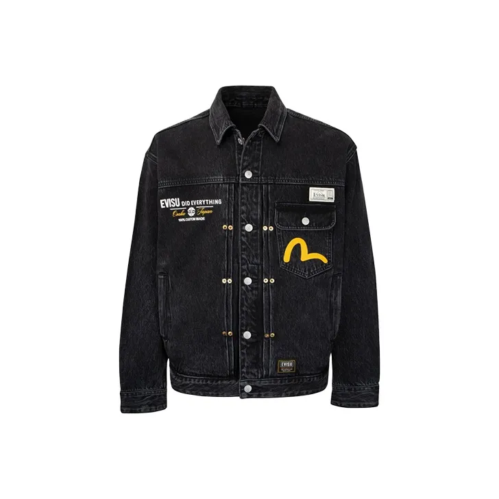 EVISU Denim Jackets Men's Black