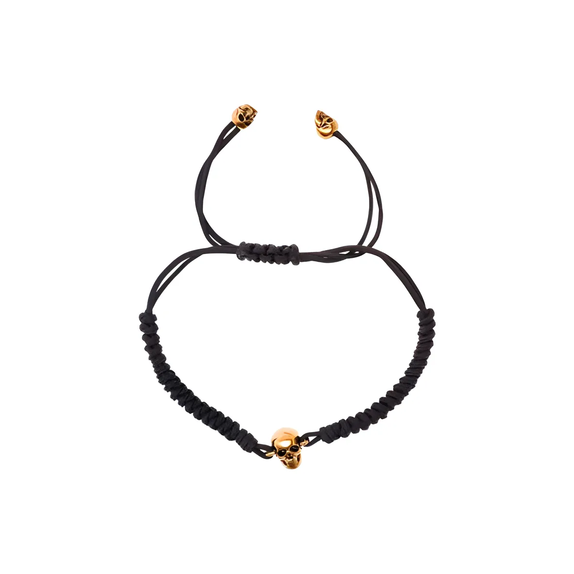 Alexander McQueen Skull Detailed Braided Bracelet