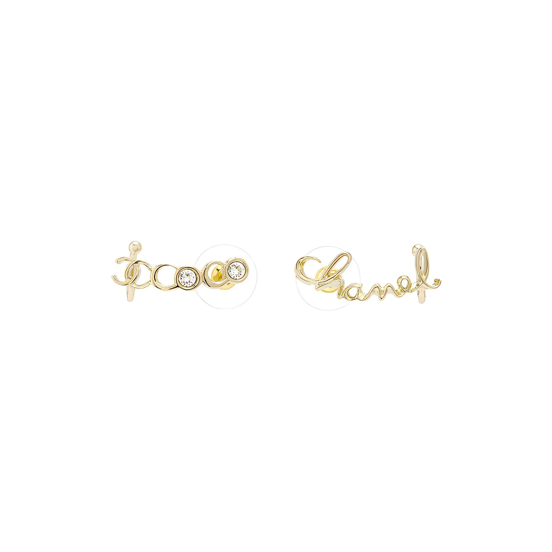 CHANEL Stud Earrings Women's Gold