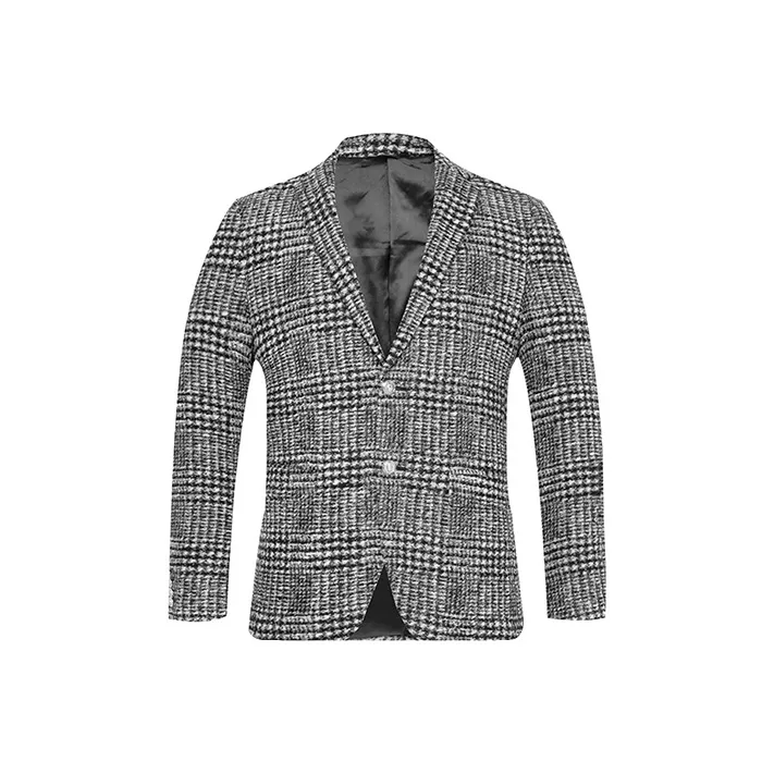 PLEIK PHOLPPE Business Suits Men's Gray Plaid