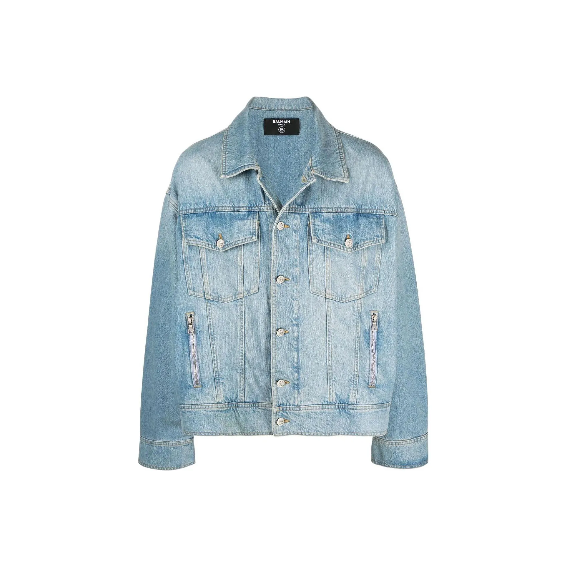 BALMAIN SS22 Denim Jacket Men's Blue