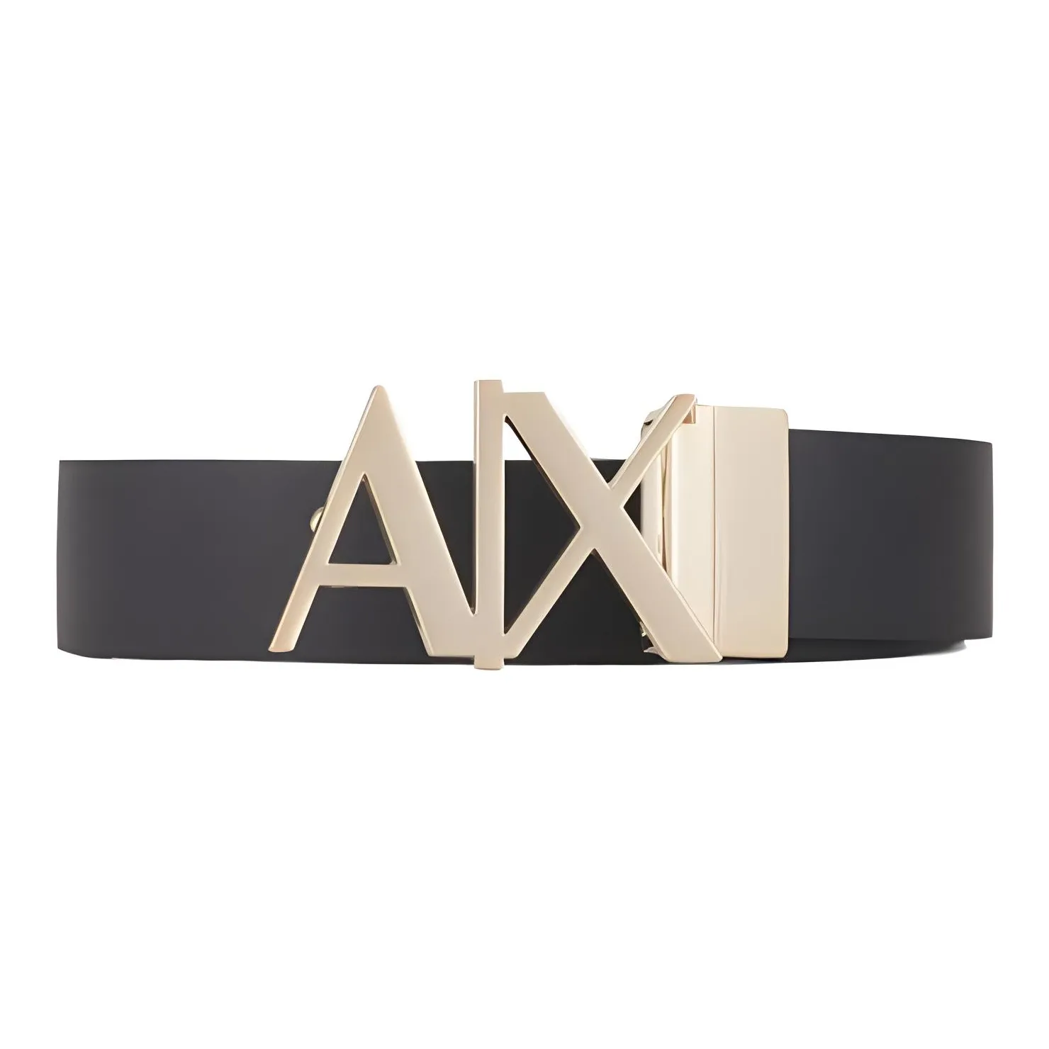 ARMANI EXCHANGEAE Cow Leather, Metal Leather Belts Men's Black Width  3CM