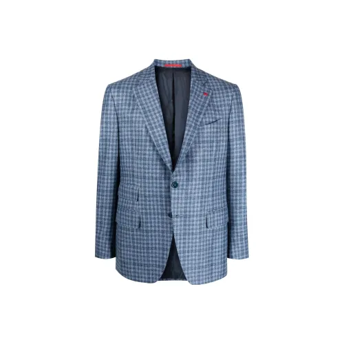 Isaia Синий Мужские офисные костюмы