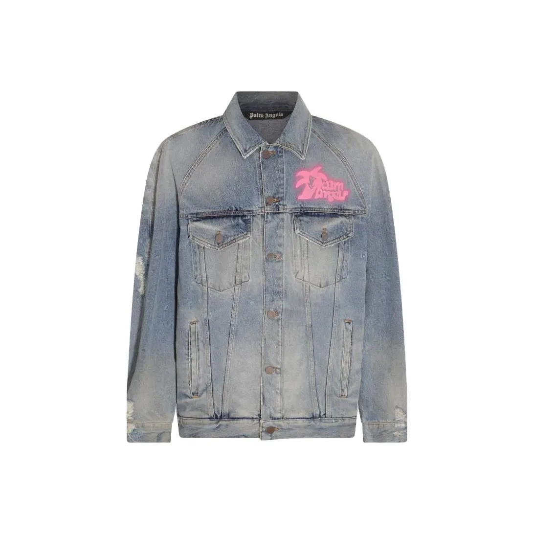 PALM ANGELS Graffiti print Denim Jacket
