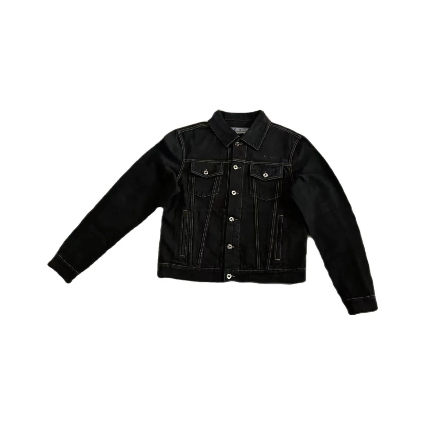 OFF WHITE Denim Jacket Regular Fit Men's Black