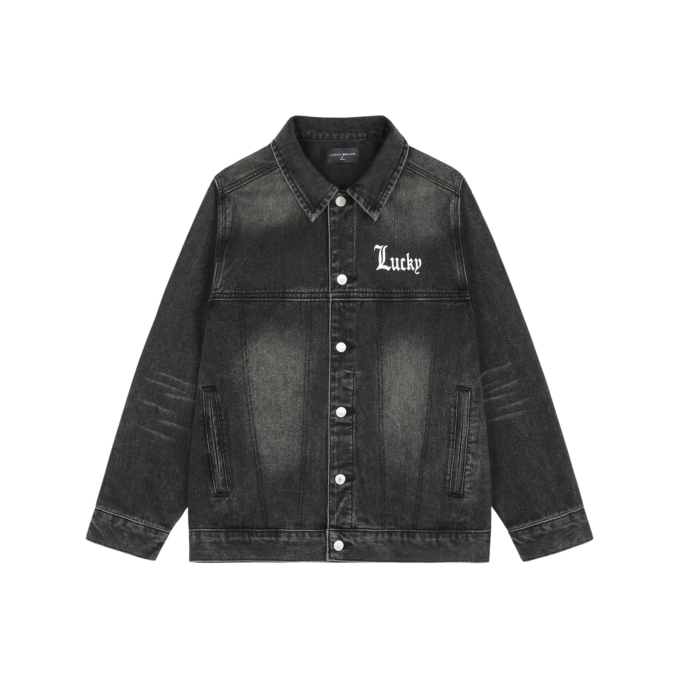 LUCKY BRAND Denim Jackets Unisex Smoke Gray