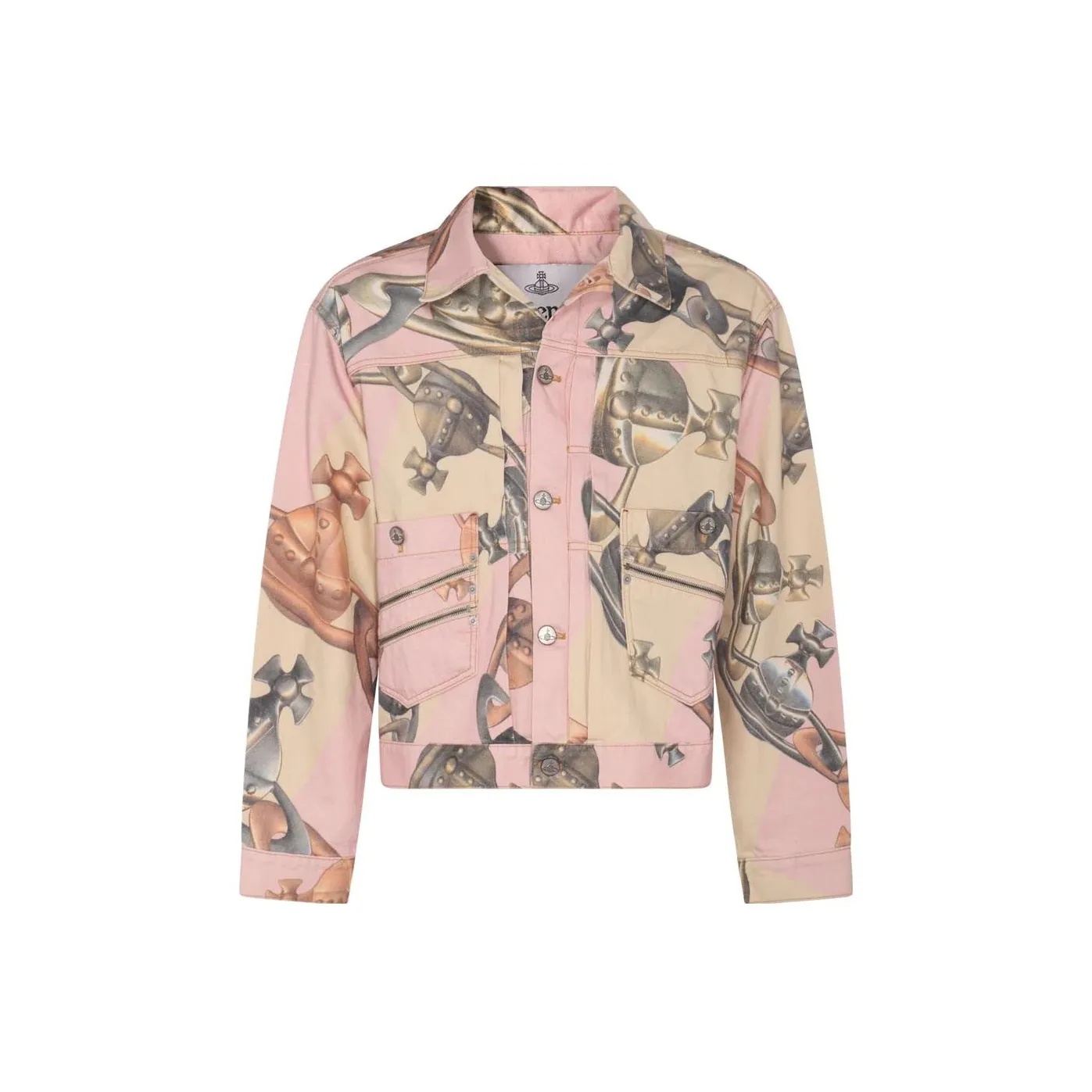 Vivienne Westwood Marlene Orb Printed Buttoned Denim Jacket