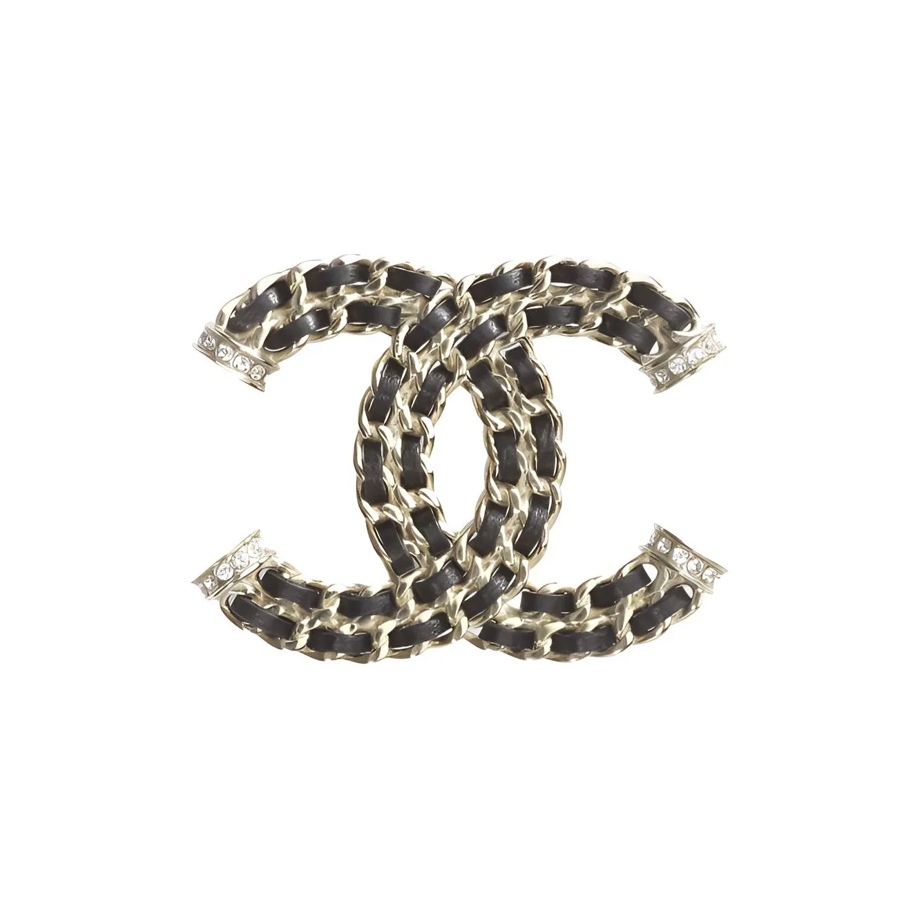 CHANEL Brooches Women's Gold, Black, And Crystal