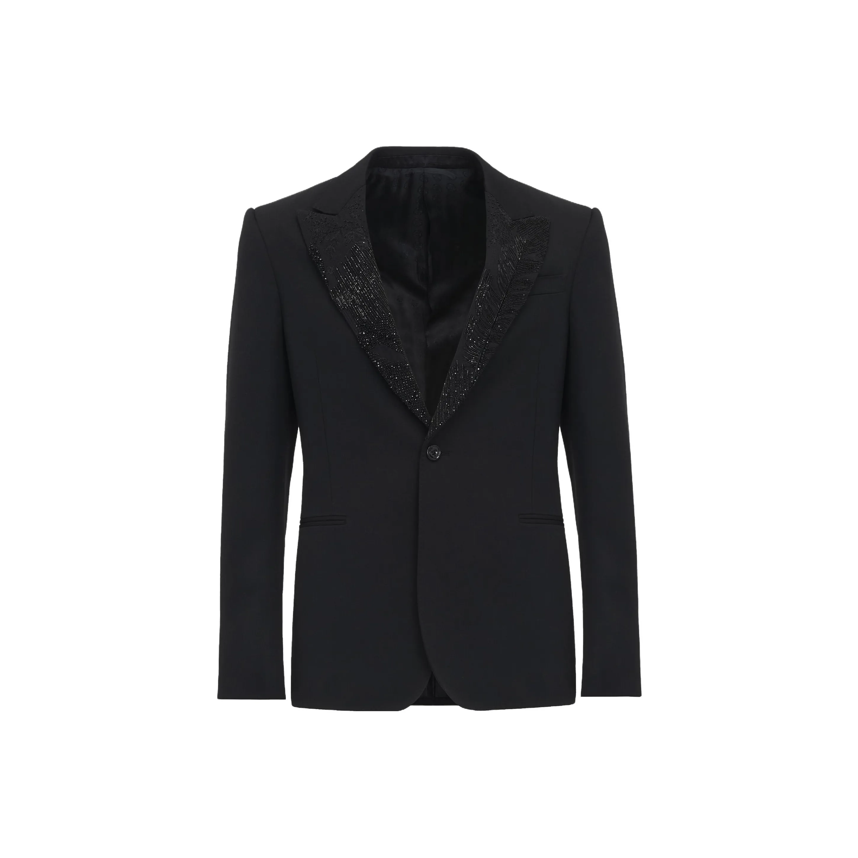 Alexander McQueen Embroidered Lapel Single Breasted Jacket