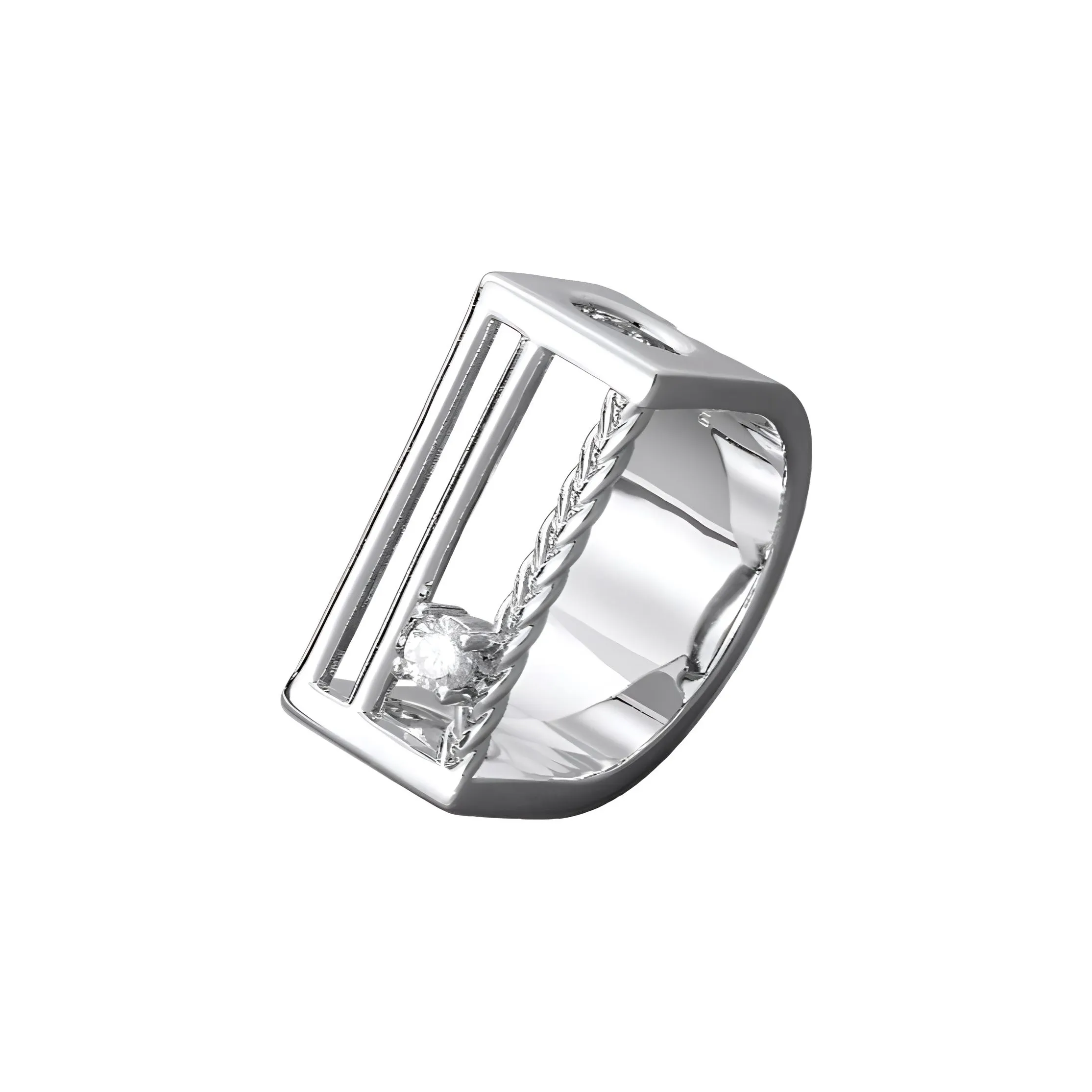 Valeria Obbaco Циркон Кольца Унисекс Серебряный