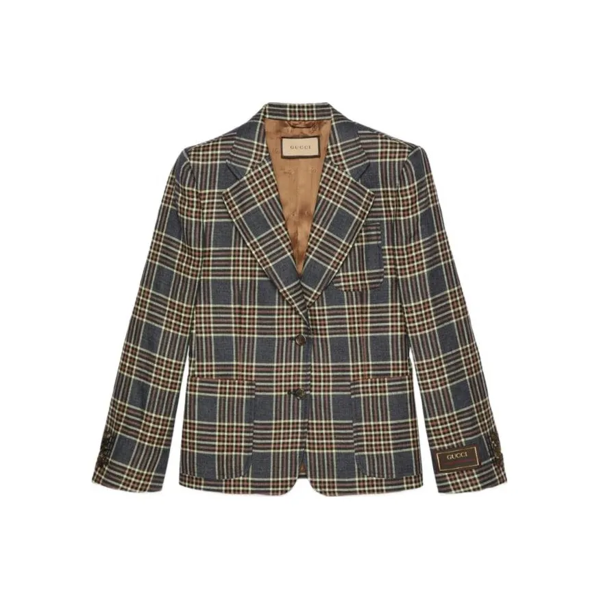 GUCCI Single breasted Checked Blazer